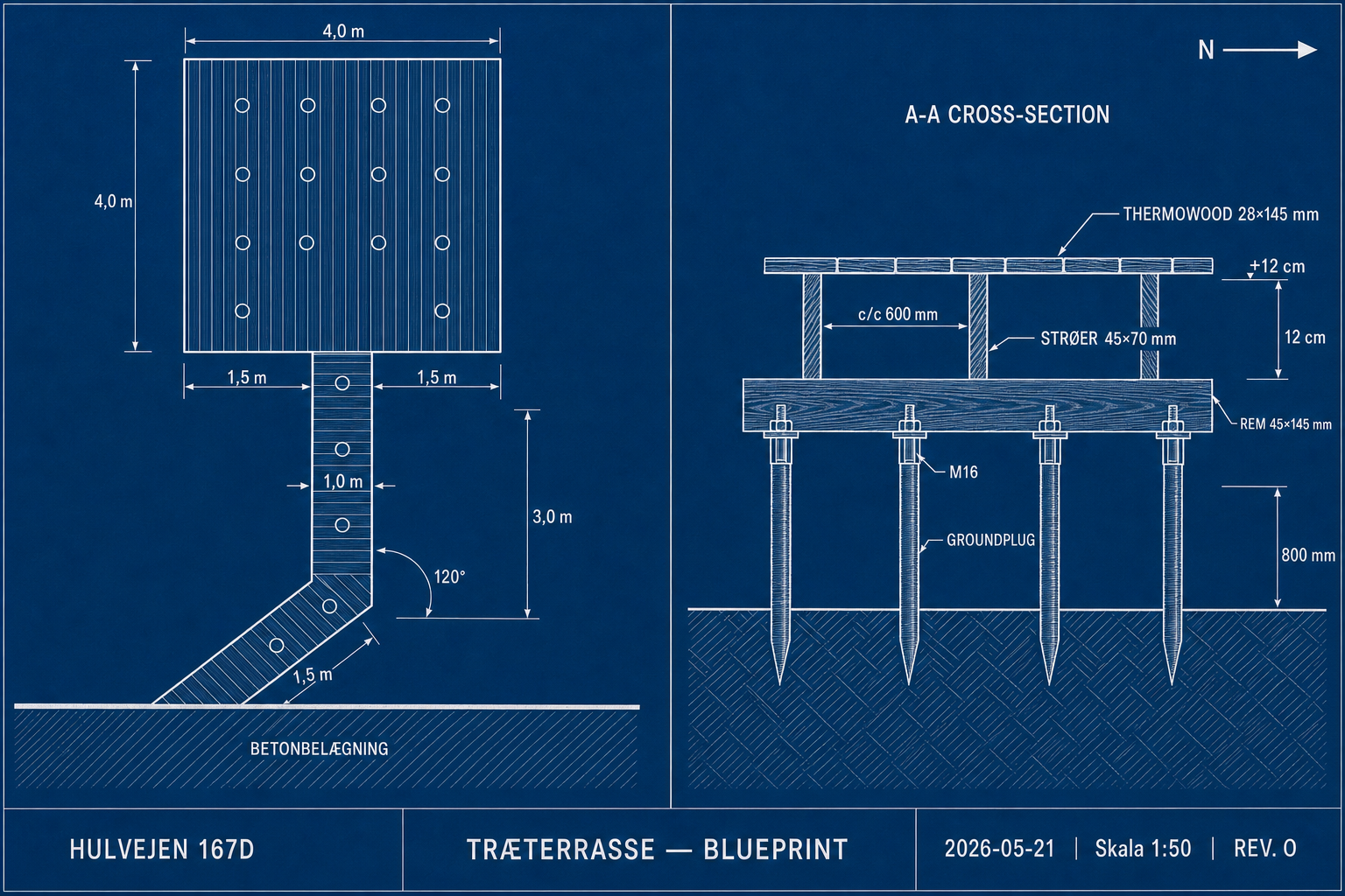 Træterrasse blueprint — REV. O